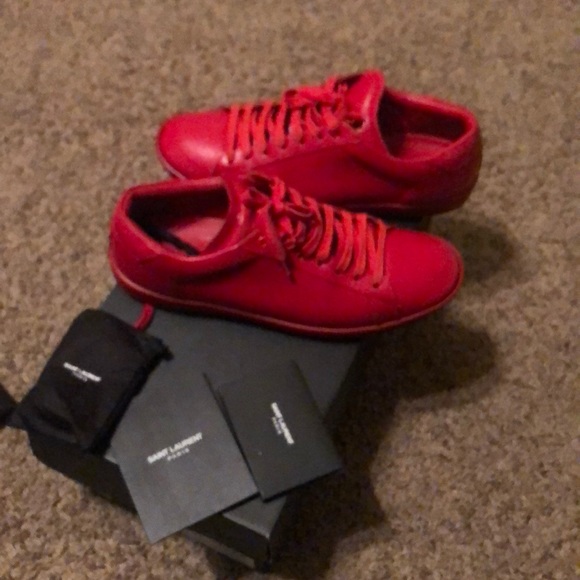 Authentic Lipstick Red Saint Laurent MENS Sneakers - Picture 4 of 7